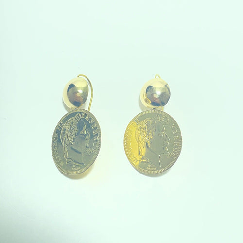 Styl Napoleona – Wiszące kolczyki z żółtego złota 18K 58 Facettes 260153