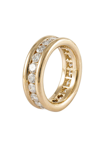 Bague 58 Éternité - Bague en or jaune et diamants 58 Facettes 18006