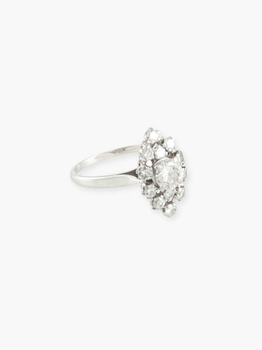 Bague 56 Bague marquise en or blanc et diamants 58 Facettes 150015