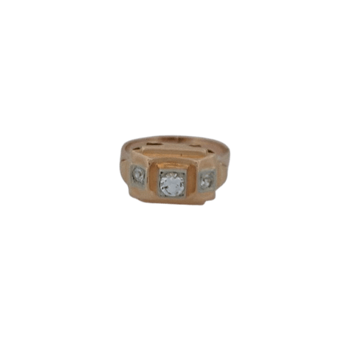 Bague 52 Tank - Bague en or rose et zircons 58 Facettes 2752734