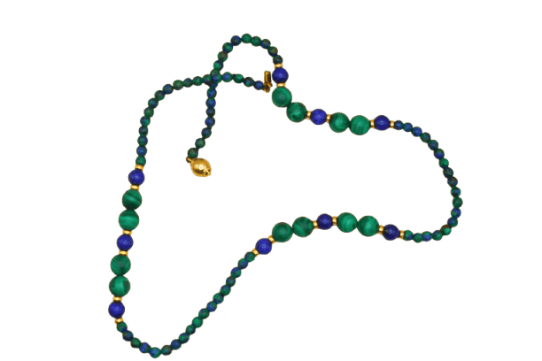 Collier Collier en or jaune 18 carats, malachite et lapis-lazuli 58 Facettes 3989