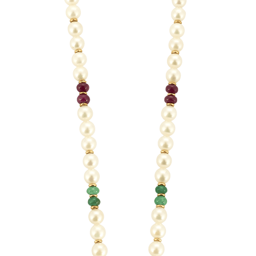 Collier Collier de perles et pierres précieuses en or jaune 750/1000 58 Facettes BO/250008