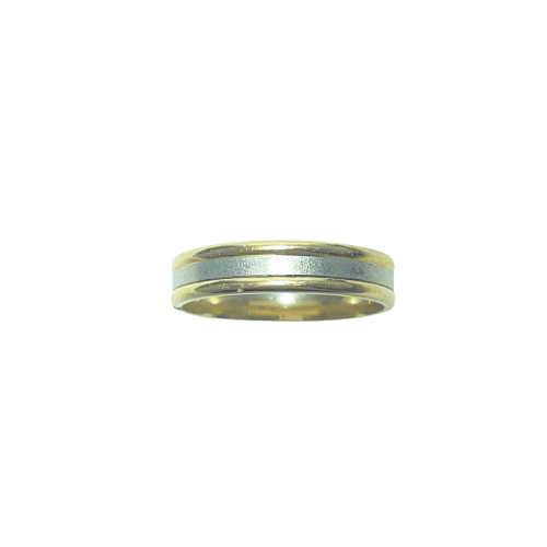 Two-tone ribbon ring in 18-carat yellow and white gold 58 Facettes 260133
