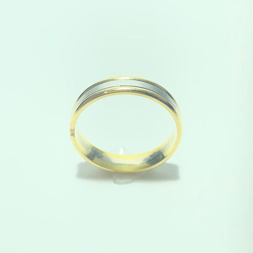 Two-tone ribbon ring in 18-carat yellow and white gold 58 Facettes 260133