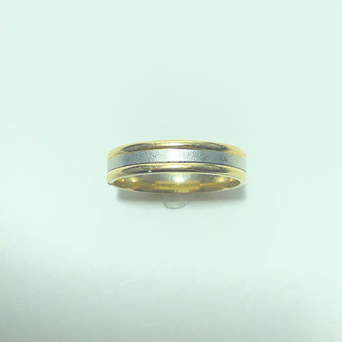 Two-tone ribbon ring in 18-carat yellow and white gold 58 Facettes 260133