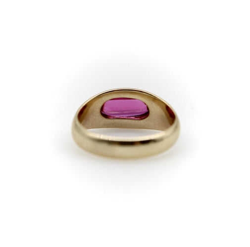 Ring 54 Retro-ring i 14K guld og syntetisk rubin 58 Facettes A2008K