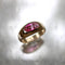 Ring 54 Retro-ring i 14K guld og syntetisk rubin 58 Facettes A2008K