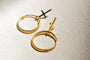 Boucles d'oreilles Boucles d'oreilles mini-créoles croix en or jaune 18 carats 58 Facettes 3949
