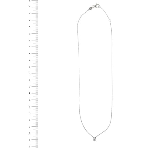 Колиe с централен диамант от бяло злато и диамант 0,18 ct 58 Facettes 39236