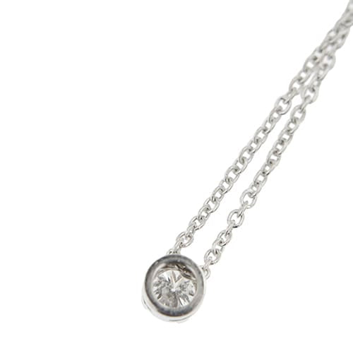 Колиe с централен диамант от бяло злато и диамант 0,18 ct 58 Facettes 39236