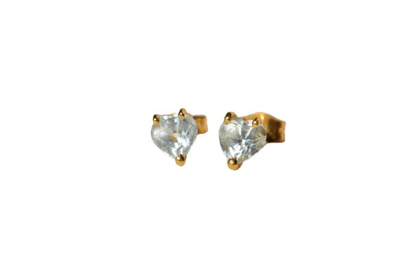 Boucles d'oreilles Boucles d'oreilles cœur en or jaune 18 carats et aigues-marines 58 Facettes 3941