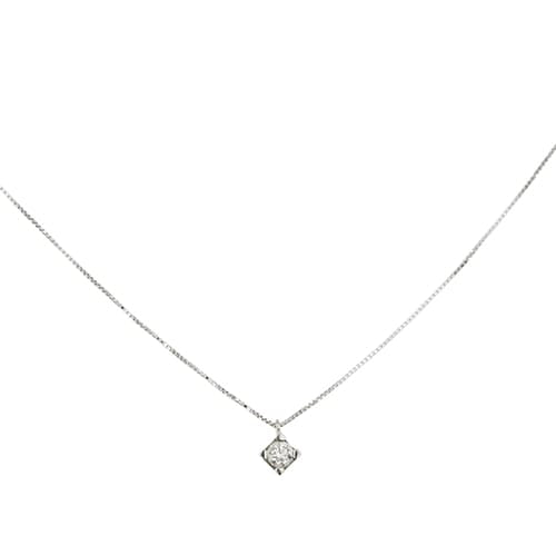 Колиe с централен диамант от бяло злато и диамант 0,24 ct 58 Facettes 39095