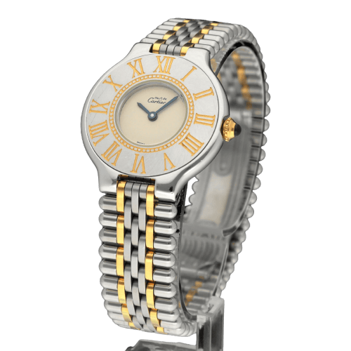 Uhr Cartier 21 Must de Cartier - Quarzuhr aus Gold und Stahl 58 Facettes CRT/MST/012