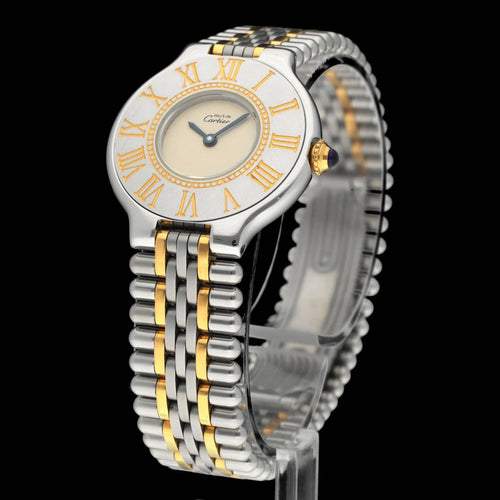 Uhr Cartier 21 Must de Cartier - Quarzuhr aus Gold und Stahl 58 Facettes CRT/MST/012