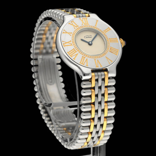 Uhr Cartier 21 Must de Cartier - Quarzuhr aus Gold und Stahl 58 Facettes CRT/MST/012