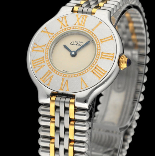 Uhr Cartier 21 Must de Cartier - Quarzuhr aus Gold und Stahl 58 Facettes CRT/MST/012
