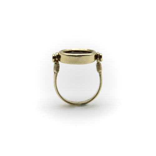 Ring 53 14K gold spinning ring with antique coin 58 Facettes A20087