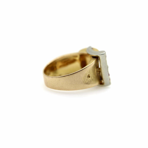 Anillo 51 Anillo con cierre italiano de oro de 18 quilates y rubíes 58 Facettes A20085