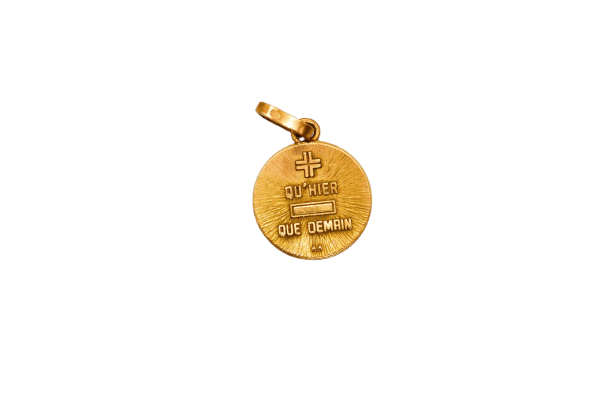 Pendentif Augis - Médaille ronde en or jaune 18 carats 58 Facettes 3970