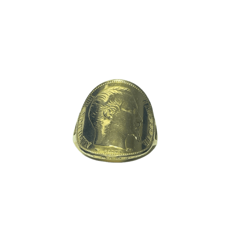Napoleonring 20 franc i 18 karats gult guld 58 Facettes 260109