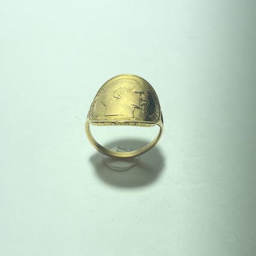 Napoleonring 20 franc i 18 karats gult guld 58 Facettes 260109
