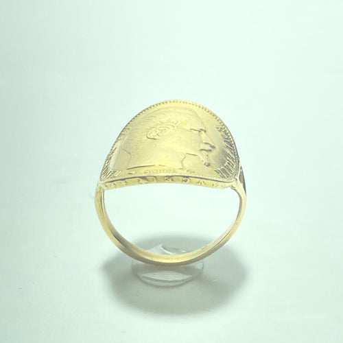Napoleonring 20 franc i 18 karats gult guld 58 Facettes 260109