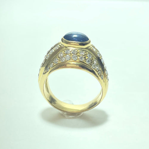 Ring i 18 karat gult guld, safir och diamanter 58 Facettes 260111