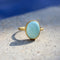 Bague 53 Farideh - Bague en or 24K et turquoise persane 58 Facettes A2007W