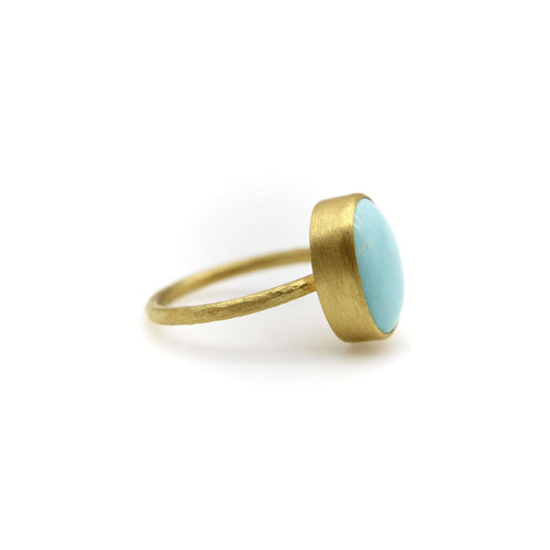 Bague 53 Farideh - Bague en or 24K et turquoise persane 58 Facettes A2007W