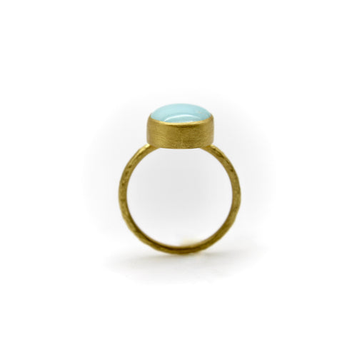 Bague 53 Farideh - Bague en or 24K et turquoise persane 58 Facettes A2007W