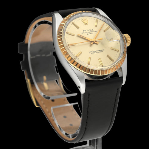 Часовник Rolex Oyster Perpetual Date - Часовник 1505 от злато и стомана 58 Facettes ROL/OPD/304