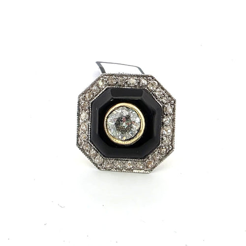 Bague 53 Bague en or jaune et blanc 18 kt avec diamants 58 Facettes 299/26 D