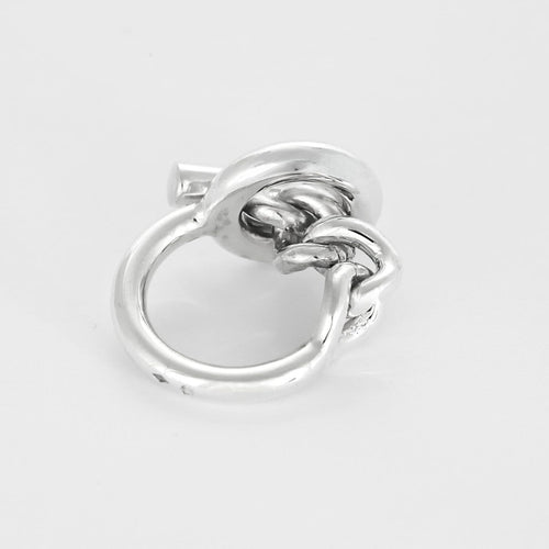 Bague 52 Hermès Croisette - Bague grand modèle en argent 58 Facettes 58FC42