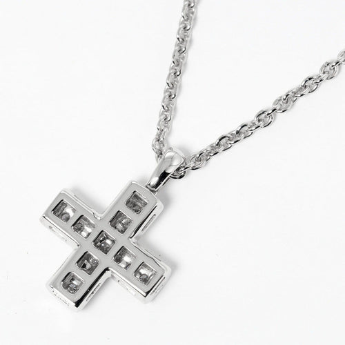 Collier Bvlgari - Collier Croce en or blanc 18K et diamants pavés 58 Facettes bbs0qdjdva