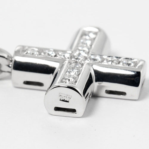 Collier Bvlgari - Collier Croce en or blanc 18K et diamants pavés 58 Facettes bbs0qdjdva