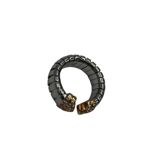 Bague Bvlgari - Bague Tobugas en or et acier avec diamants 58 Facettes jj123ed2zm