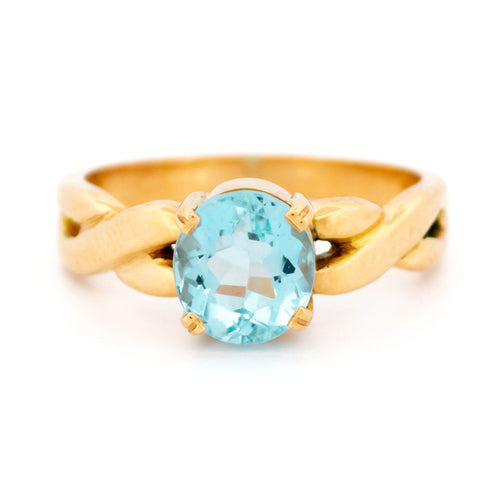 Bague 54.5 Bague en or 18k avec aigue-marine 58 Facettes C55F3438342149E987E65848C1D769E4
