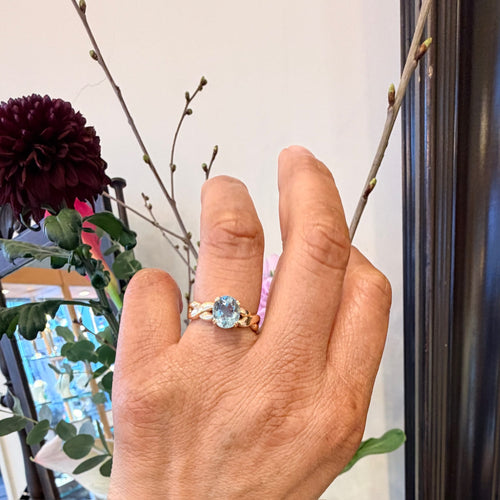 Bague 54.5 Bague en or 18k avec aigue-marine 58 Facettes C55F3438342149E987E65848C1D769E4