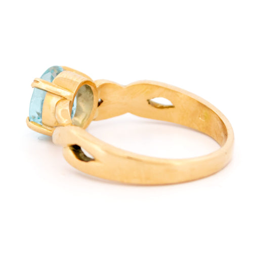 Bague 54.5 Bague en or 18k avec aigue-marine 58 Facettes C55F3438342149E987E65848C1D769E4