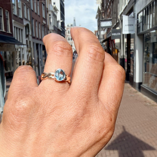 Bague 54.5 Bague en or 18k avec aigue-marine 58 Facettes C55F3438342149E987E65848C1D769E4