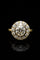 Bague 56 Anello Halo - Bague en or jaune avec diamant central 2,30 ct 58 Facettes