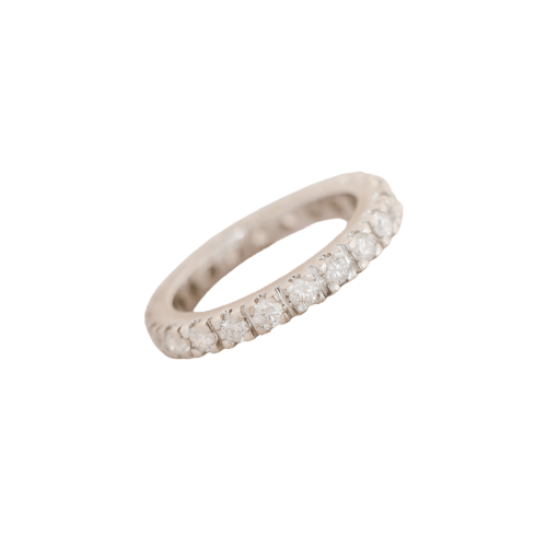 Bague mémoire en or blanc 14K et 21 diamants 0,63 ct