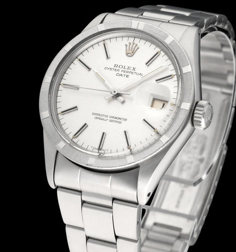 Montre Rolex Oyster Perpetual Date 1501 - Montre en acier, cadran Linen, 1970 58 Facettes ROL/OPD/274