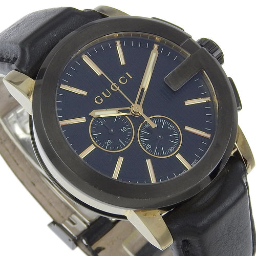 Montre Gucci 101G - Montre chronographe quartz en acier inoxydable et cuir Guccissima 58 Facettes adkakg
