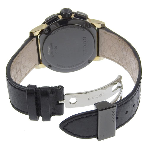 Montre Gucci 101G - Montre chronographe quartz en acier inoxydable et cuir Guccissima 58 Facettes adkakg