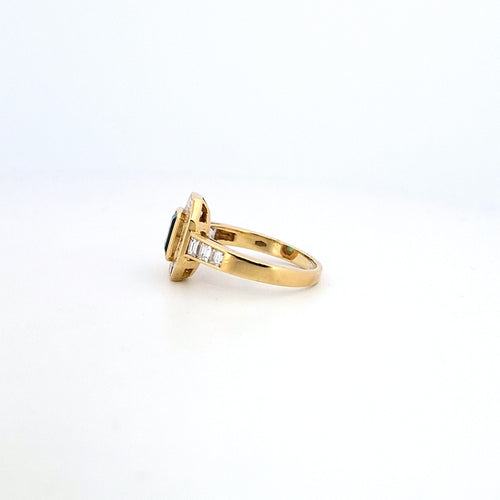 Bague 54 Anello - Smeraldo et diamants en or jaune 58 Facettes