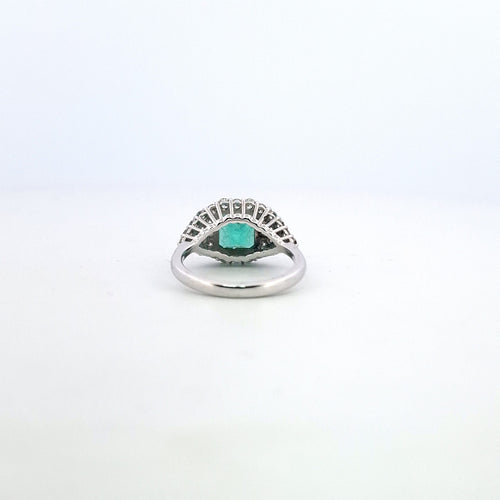 Bague Anello en or blanc avec émeraude et diamants 58 Facettes