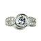Bague 52 Bague halo vintage en or blanc avec grand solitaire 58 Facettes 1849