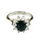 Bague 56 Bague en or blanc avec saphir et diamants 58 Facettes 1603