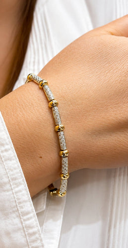 Bracelet Bracelet en or jaune 18 carats serti de diamants naturels 58 Facettes bbb